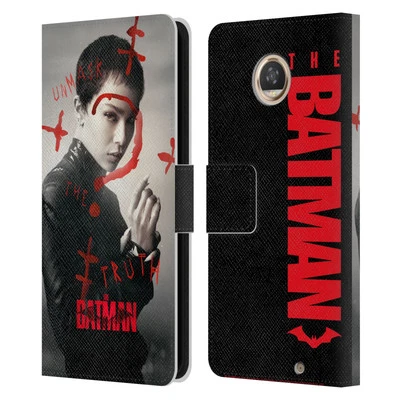 OFFICIAL THE BATMAN POSTERS LEATHER BOOK WALLET CASE COVER FOR MOTOROLA PHONES - Image 1 of 4