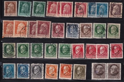 Alemania. Baviera. 1911-1914. Mi:DE-BY 76-104. Rey Luis III. Cat 159 €/187 US$. Foto 1 de 2