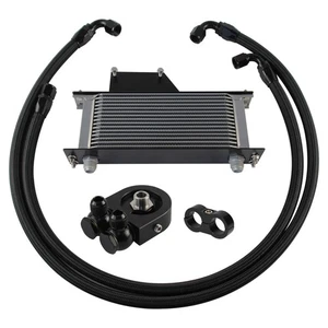 16 Row AN10 Oil Cooler Kit For 2001-2005 Subaru Impreza WRX STi EJ20 EJ25 Silver - Picture 1 of 10