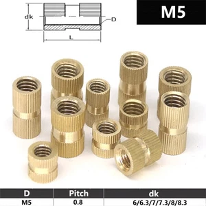 M5 BRASS THREADED INSERTS KNURLED ROUND INSERT NUTS EMBEDDED NUT - Picture 1 of 5
