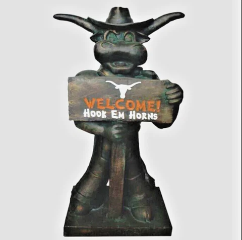 Univ of Texas Longhorns 36 Inch Resin Mascot "Welcome" Statue HOOK'EM Horns UT Cover