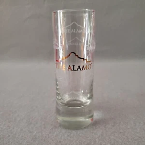 Tirador de vidrio transparente de recuerdo The Alamo San Antonio Texas 4" de alto 2 oz - Imagen 1 de 7