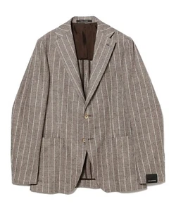 (ASK availability First) BEAMS TAGLIATORE /COSTA AZZURRA linen stripe Jacket new - Picture 1 of 8
