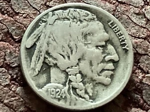KEY DATE 1924 S BUFFALO NICKEL HALF HORN A XF COIN - Picture 1 of 2