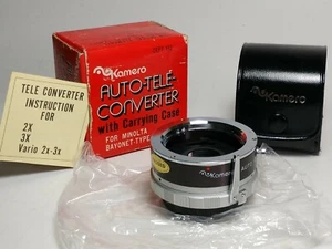 NEW KAMERO AUTO-TELE 2x CONVERTER & CASE MINOLTA BAYONET TYPE - Picture 1 of 6