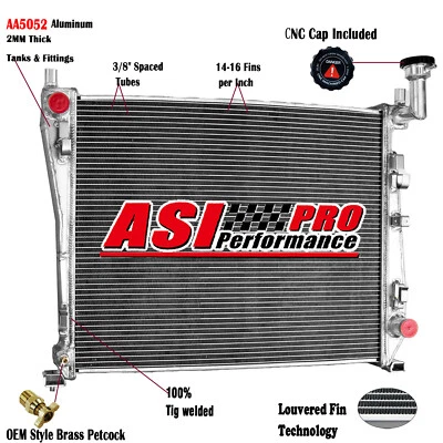 Aluminum Radiator For 2011-2021 Jeep Grand Cherokee Dodge Durango V6 3.6 5.7L V8 Foto 1 de 4