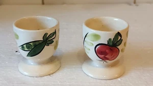 Vintage 60s-2 Porcelain Egg Cups -Vegtable - Foreign Made - Picture 1 of 5