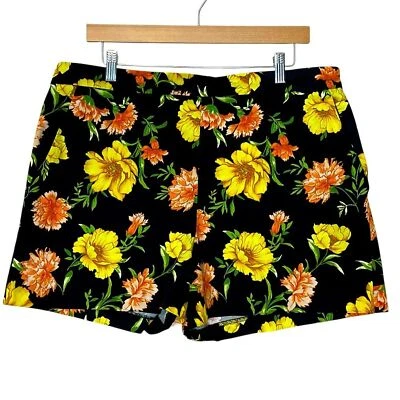 Pantalones Cortos FOREVER 21 Talla 1X Estampado Floral Cómodos Elastizados Negro Amarillo Foto 1 de 4