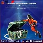 Fish Tank Treasure Chest Diver Live-Action Aération Aquarium Décor (Rouge) FR