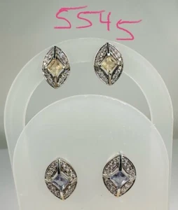 Ring Bombe Party passende 2er Set Brillant Blau & Champagner Pfirsich Ohrstecker - Bild 1 von 5