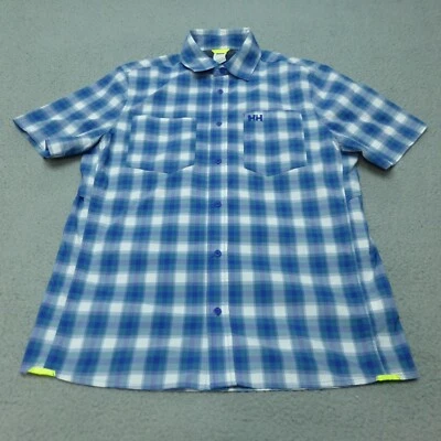 Рубашка мужская Helly Hansen средняя на пуговицах синяя вентилируемая для активного отдыха походов - Изображение 1 из 4