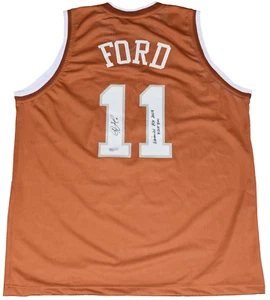 TJ FORD SIGNIERT SIGNIERT TEXAS LONGHORNS #11 BASKETBALL TRIKOT TRISTAR - Bild 1 von 2