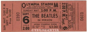 1 BEATLES VINTAGE UNUSED FULL CONCERT TICKET 1964 Detroit, MI laminated reprint - Picture 1 of 1