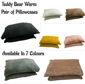 Par de fundas de almohada térmicas sherpa de lana oso de peluche 50x75 cm - Imagen 1 de 8
