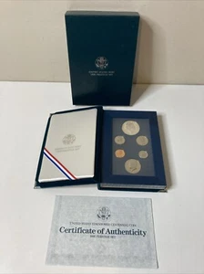 1990 U.S. Mint Prestige Proof Set Eisenhower Centennial 90% Silver Dollar w/COA - Picture 1 of 12