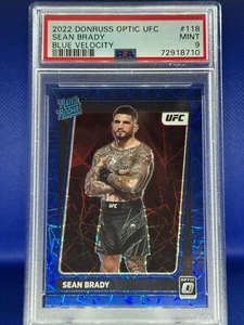 SEAN BRADY 2022 Donruss Optic UFC Rated Rookie Blue Velocity #118 PSA 9 - Picture 1 of 2