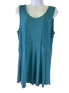 Habitat ärmellose Tunika blau strukturiert 53720 U-Ausschnitt Stretch Damen Small - Bild 1 von 9