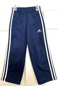 ADIDAS KIDS - Boys 3-Stripe Blue/White Classic Track Pants Pockets/Everyday Sz 5 - Picture 1 of 18