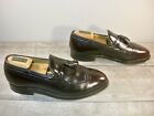 Johnston & Murphy Aristocrat Brown Leather Tassel Slip On Mens Loafer Shoes 9 D