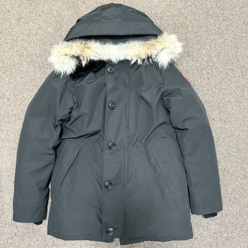 PARKA CANADA GOOSE JASPER 3438JM uomo L G nero felpa con cappuccio pelliccia puffer jacket originale
