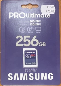 Samsung PRO Ultimate 256GB SDXC UHS-I Full Size Memory Card Model : MB-SY256S/WW - Picture 1 of 2