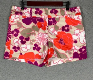 Ann Taylor Shorts Women's 10 Petite Beige Casual Chino Floral All Over Print - Picture 1 of 12