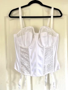 Goddess Adelaide Corset Bra Garter 36DDD White Bustier Removable Straps  NWT - Picture 1 of 9