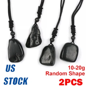 2x 10-20g Elite Shungite Stone Pendant Mineral EMF Shield Protection Amulet NEW - Picture 1 of 16