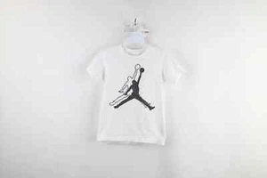 Nike Air Jordan Boys Small Faded Big Jumpman Logo Short Sleeve T-Shirt White - Picture 1 of 9