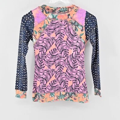 Top de natación MAAJI para mujer talla M Rashguard Ron Punch manga larga estampado multicolor Foto 1 de 4
