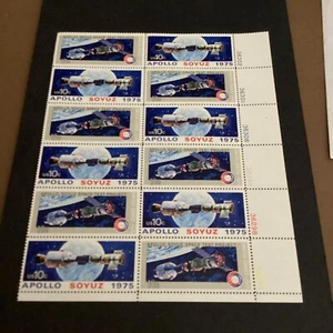 Scott#1569-70 Apollo Soyuz (10c) Plate Block Of 12 Stamps-MNH-1975-US - Picture 1 of 1