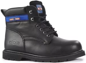 Pro Man PM9401A Schwarz Stahlkappe Sicherheitsstiefel Arbeitsstiefel Schuhe PSA UK7 EU41 - Bild 1 von 10