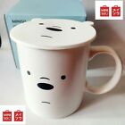 NIB We Bare Bears Ceramic Mug  With Lid  Cute Cup Coffee  MINISO   1 X