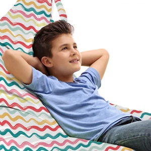 Gestreift Spielzeugtasche Sitzsack Boho Wellenförmige Linien Raue - Bild 1 von 5