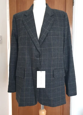  CHAQUETA ZARA MUJER GRIS A CUADROS MEZCLA LANA NUEVA CON ETIQUETAS TALLA XL PRECIO DE VENTA SUGERIDO POR EL FABRICANTE 89,99 Foto 1 de 4