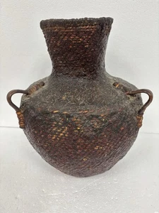 Antique Native American Indian Apache Water Bottle Basket 13” Tall - Picture 1 of 14