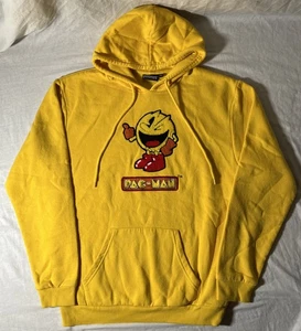 PAC-MAN Yellow Hoodie Embroidered Size Medium *FREE SHIPPING* - Picture 1 of 5