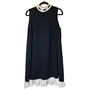 Nanette Lepore schwarz weiß Rüschen Schleife Etuikleid Größe 12 - Bild 1 von 5