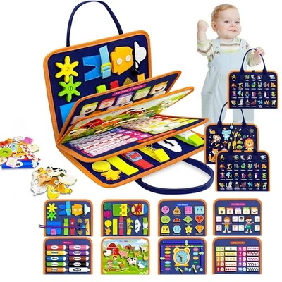 Montessori Busy Board Book for Toddlers 1-4, Sensory Busy Book Felt - Image 1 of 4