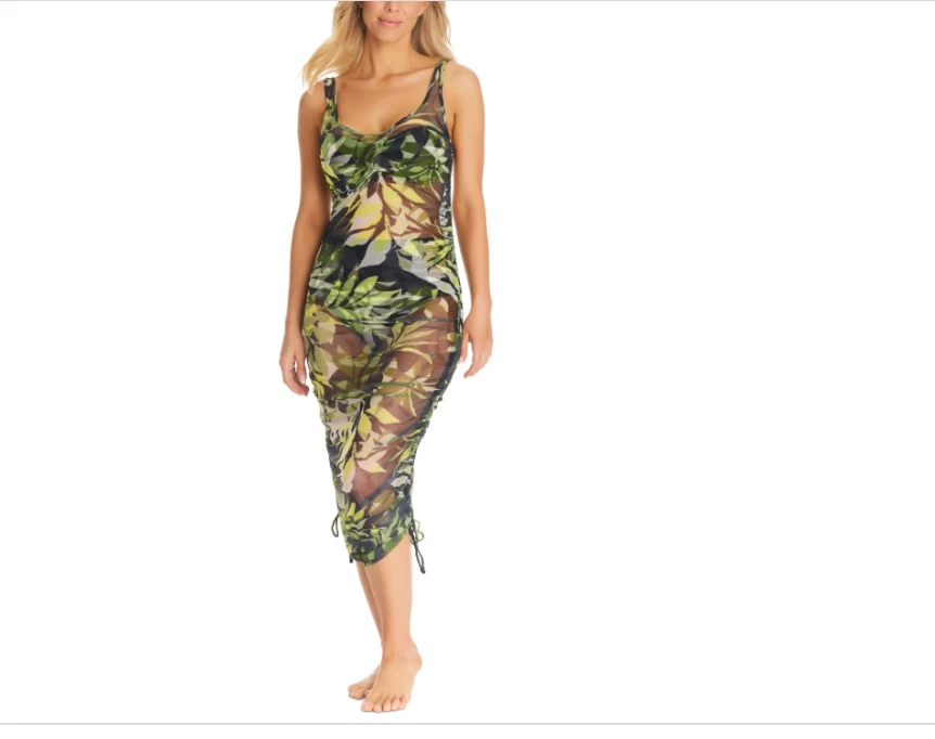 Vestido para mujer Bar II Desert Palms cuello redondo MIDI multicolor talla XS 5321 Foto 1 de 1