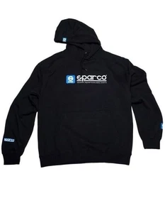 Sparco www Hooded 100% Pre-shrunk Cotton XL Black Sweatshirt SP03100NR4XL - Picture 1 of 6