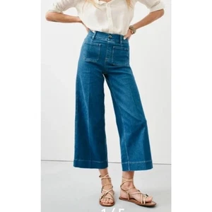 Spanx SPANXshape™ EveryWear Cropped Wide Leg Jeans Patch Pockets-Medium Petite - Picture 1 of 10