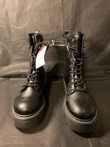Wild Fable Logan Lug Combat Boots Schwarz Größe 6W Neu - Bild 1 von 8