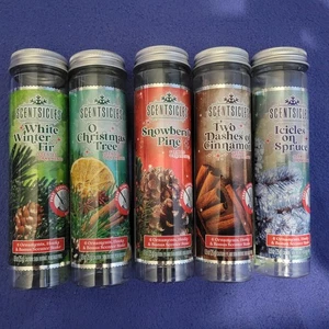 Scentsicles Ornamenti Profumati Pigne Speziate Profumo 6 Conti 5 Bottiglie 30 Totali - Foto 1 di 6