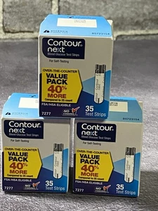 Contour 7277 Glucose Blood Test Strips - 35 Count X 3 Boxes - Picture 1 of 4