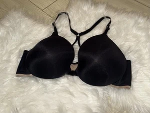 Warners 1636 Your Bra Racerback Front Close Lined UW Womens 38C Black New - Picture 1 of 6