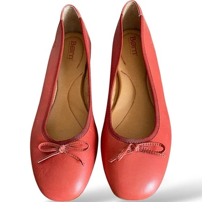 Born Brin 芭蕾平底鞋锈皮革女式 11M 码舒适懒人鞋 — 第 1/3 张图片