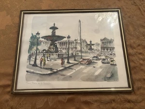 G. LeLong Paris Street Scene Hand Colored Lithograph - Picture 1 of 3