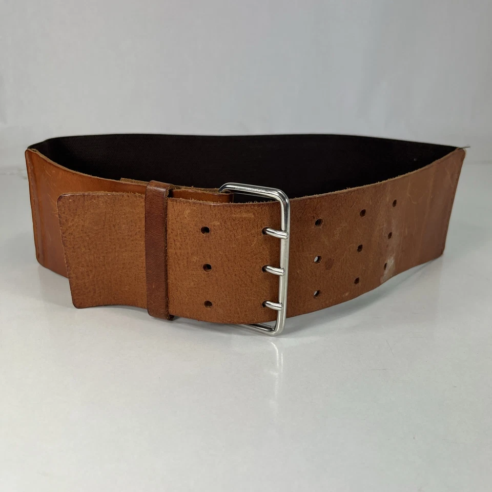 Cinto de cintura de couro marrom largo elástico H&M - Feminino tamanho 26 - Imagem 1 de 4