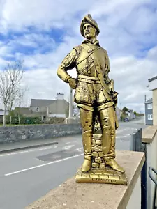 ANTIKE SPANISCHE EROBERER HERNAN CORTES GIPS KREIDEGESCHIRR KAMINFIGUR STATUE - Bild 1 von 13